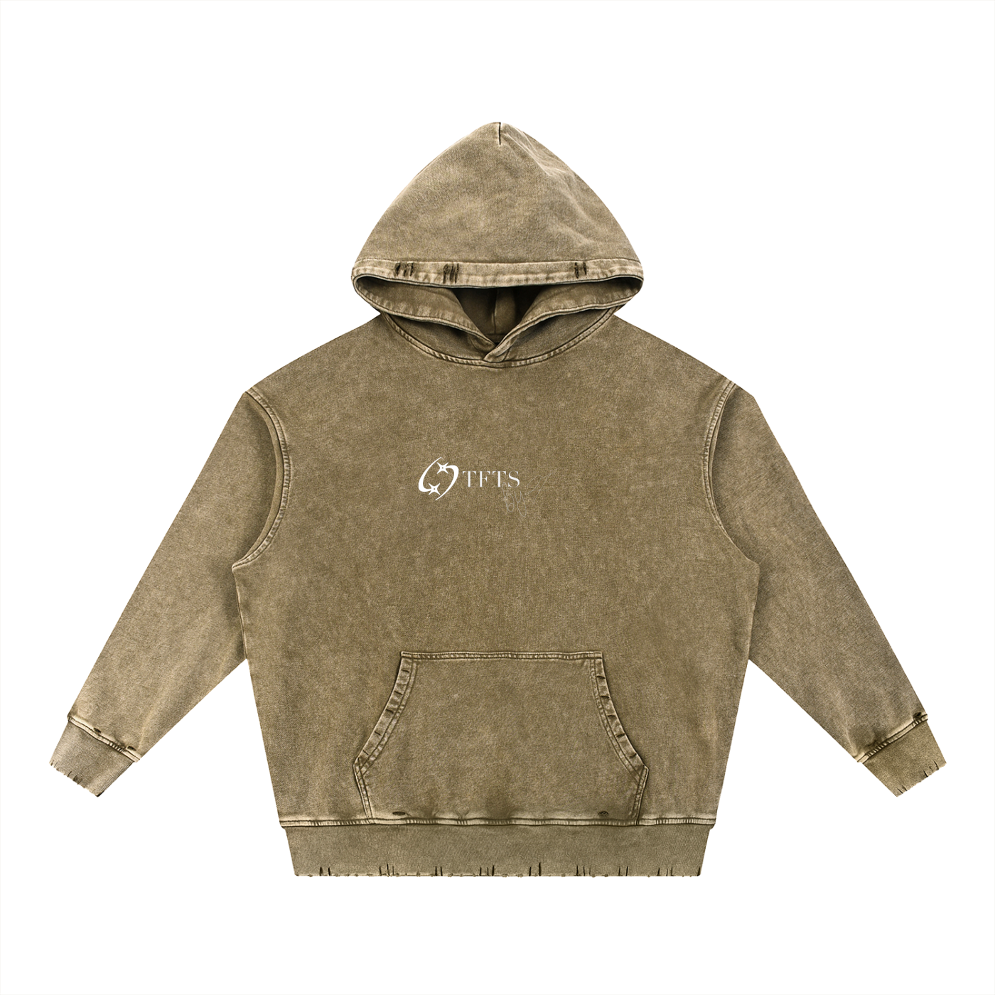 27' Snow Washed Hoodie (white print)