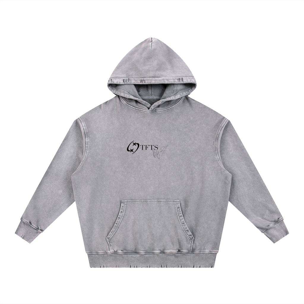 27' Snow Washed Hoodie (black print)