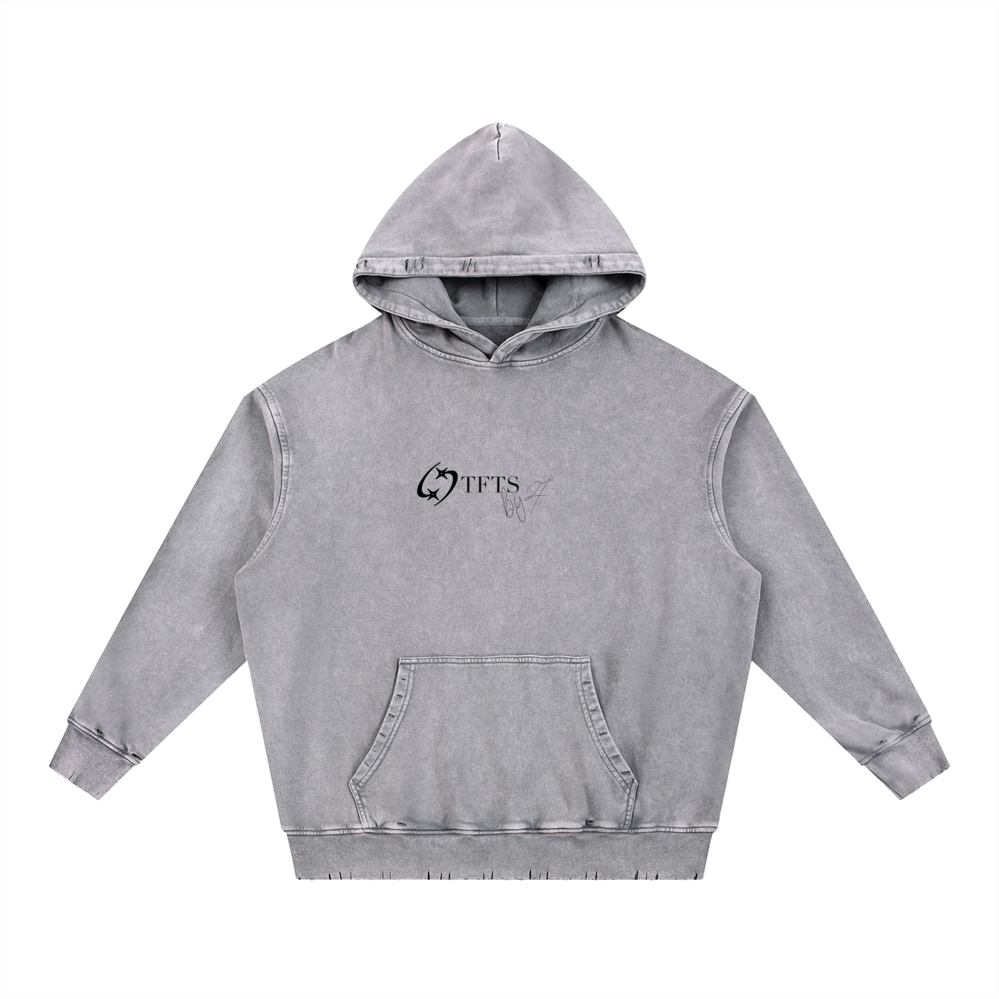 27' Snow Washed Hoodie (black print)