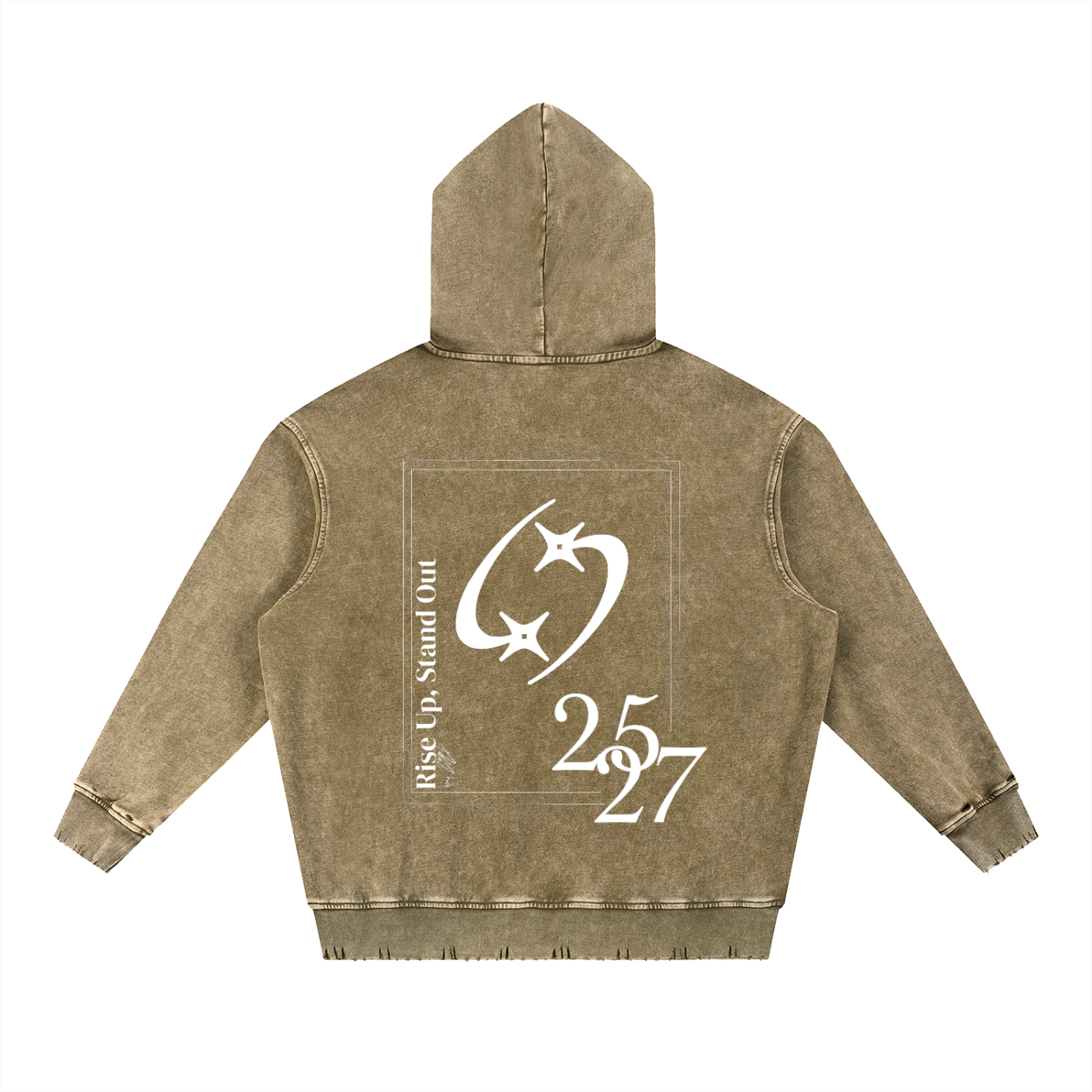 27' Snow Washed Hoodie (white print)