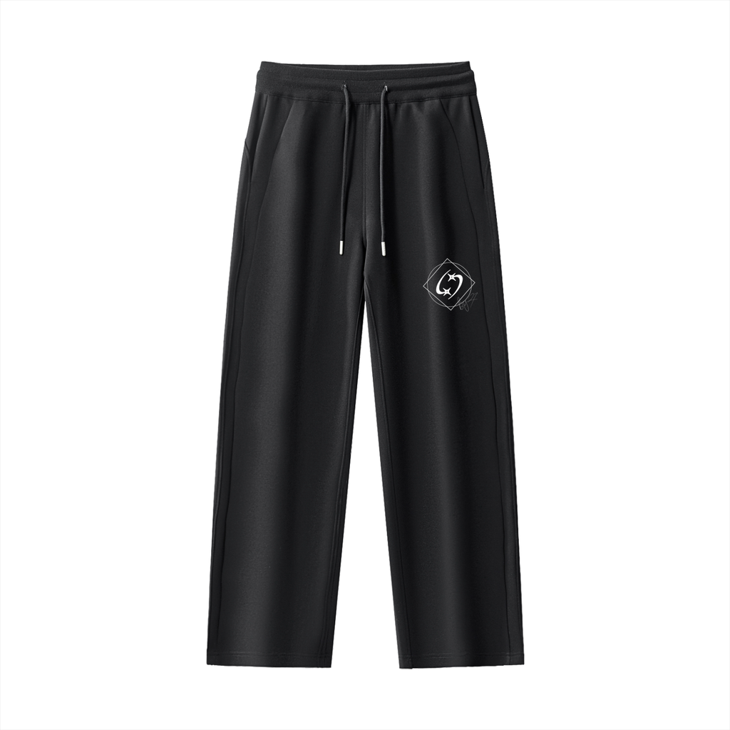 27' Essential Straight-Leg Sweatpants (white print)