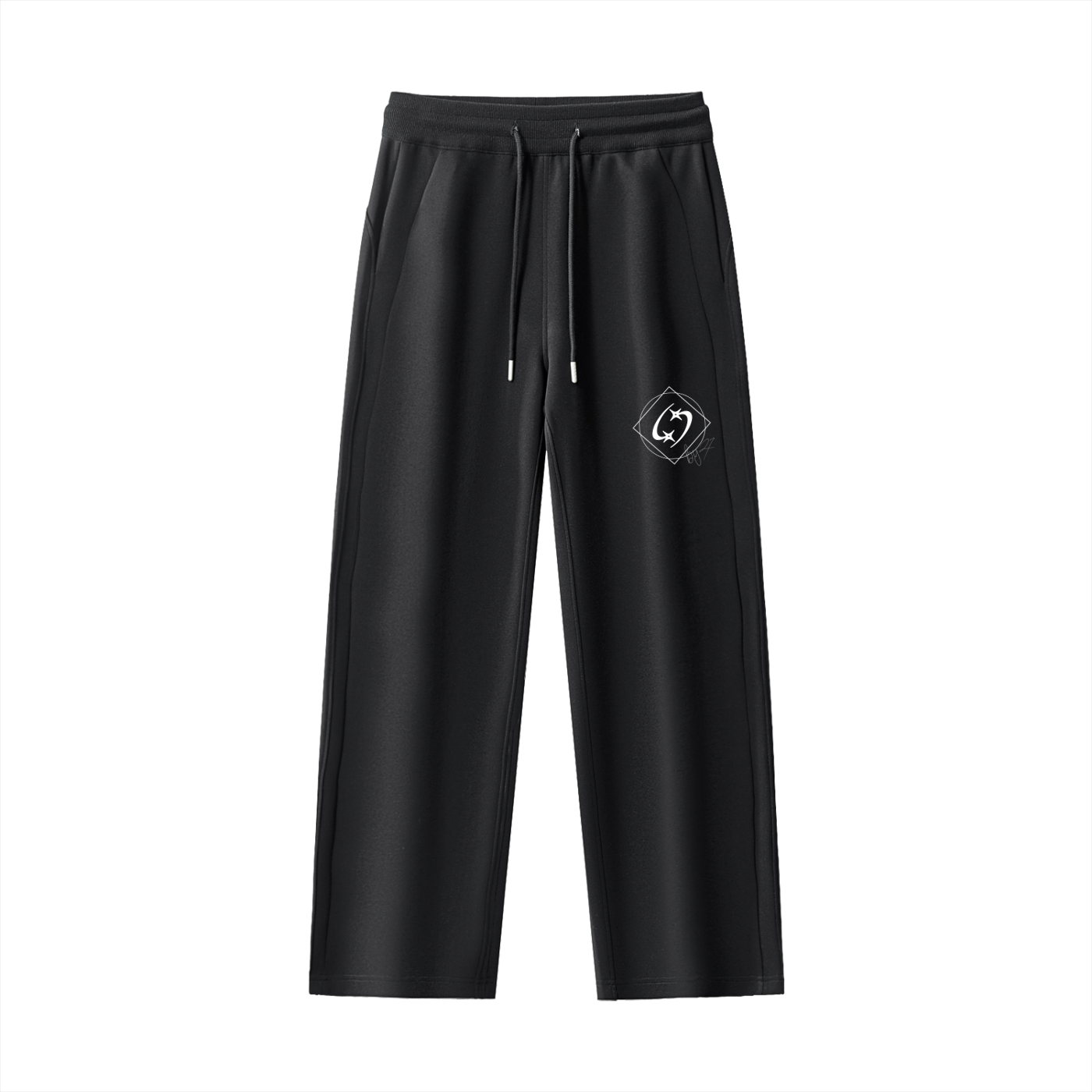 27' Essential Straight-Leg Sweatpants (white print)