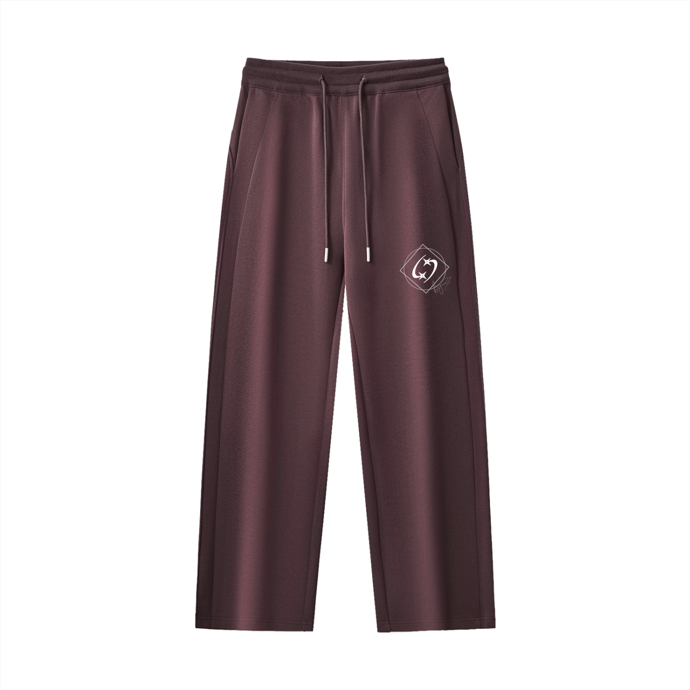 27' Essential Straight-Leg Sweatpants (white print)