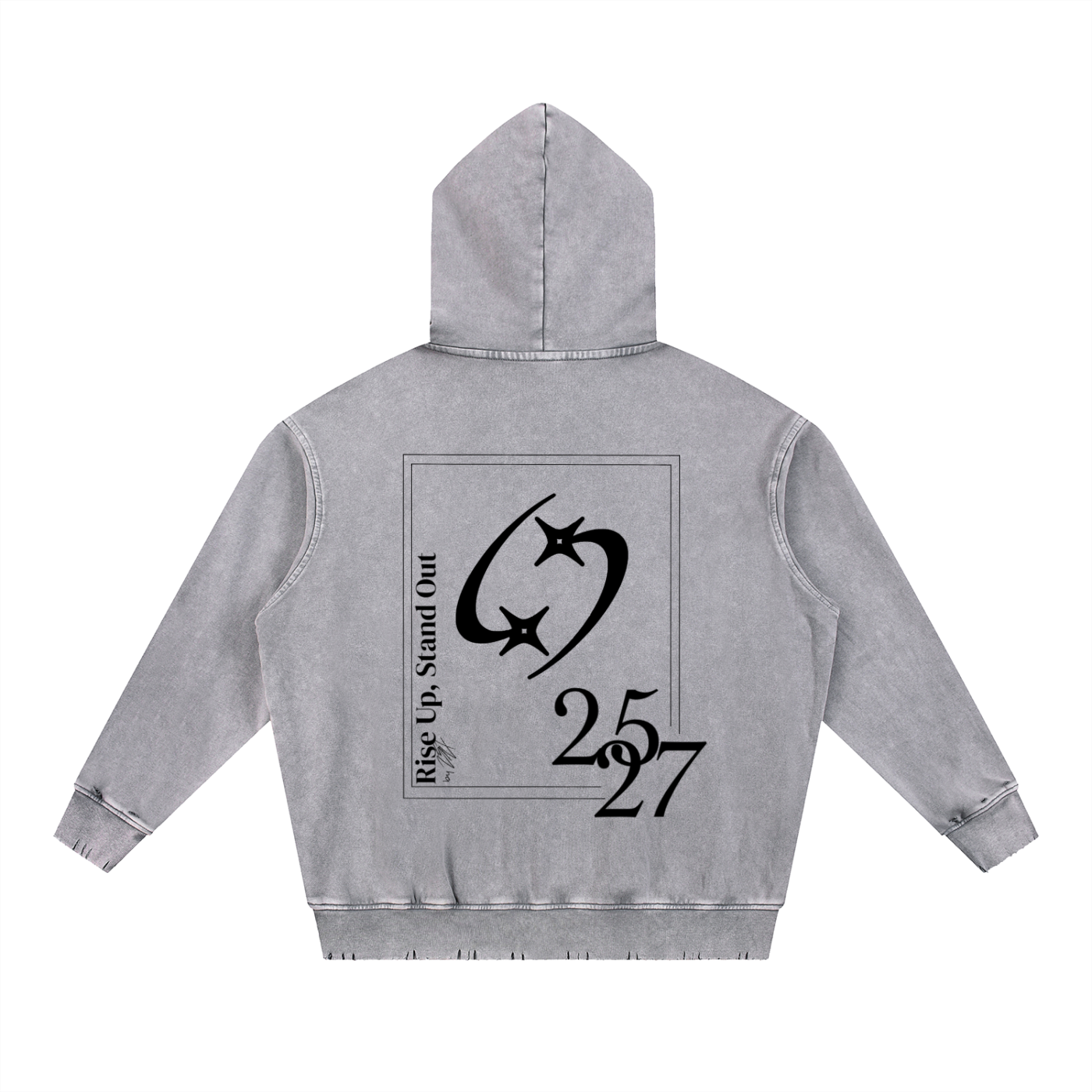 27' Snow Washed Hoodie (black print)