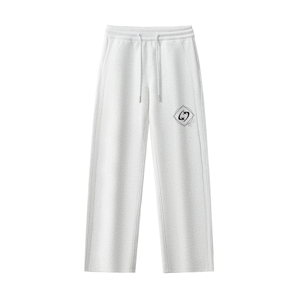 27' Essential Straight-Leg Sweatpants (black print)