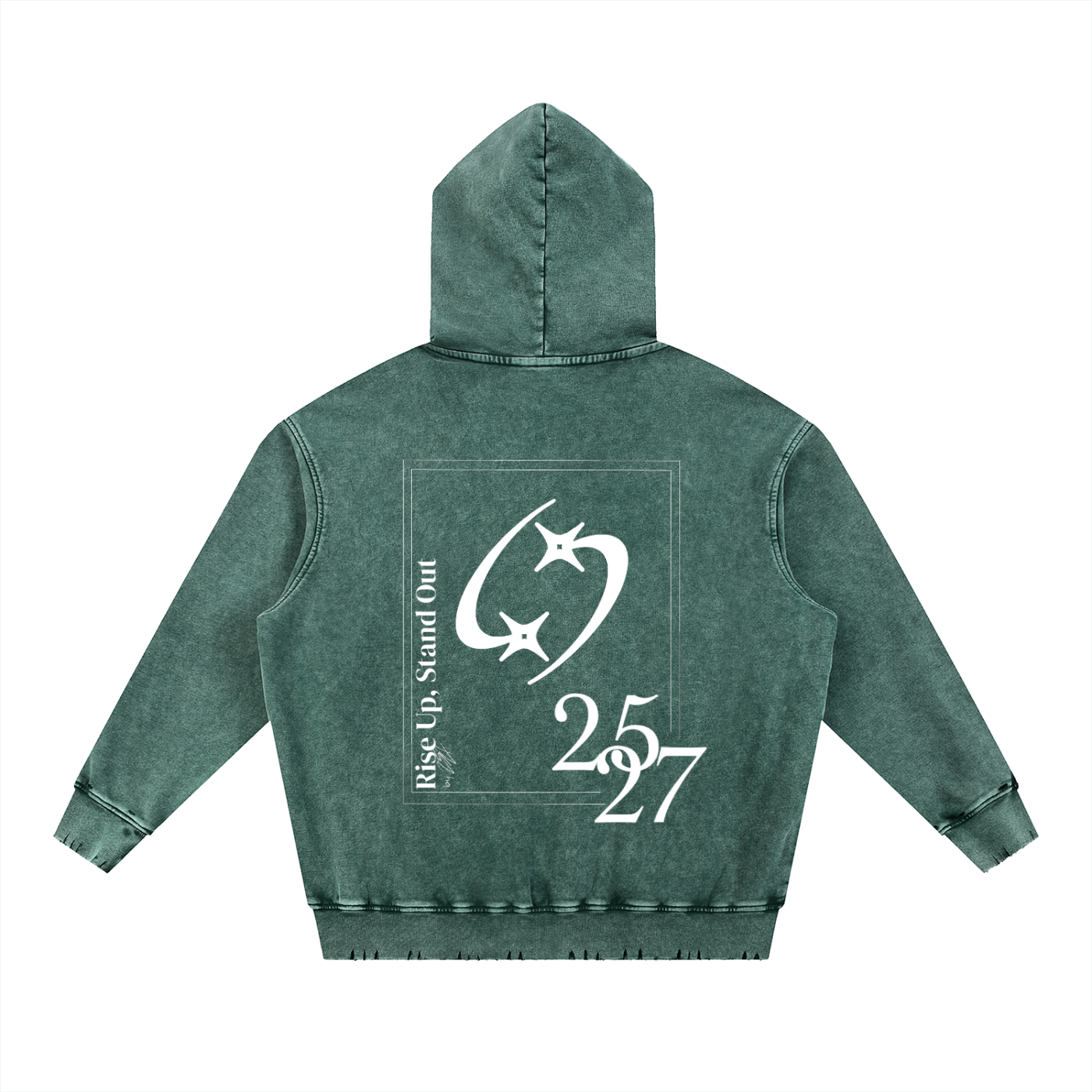 27' Snow Washed Hoodie (white print)