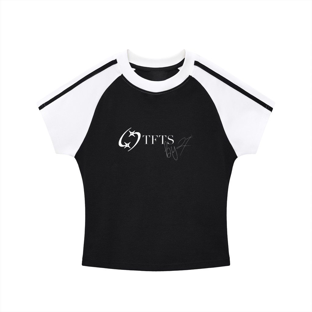 27' Contrast Slim fit T-Shirt (white print)