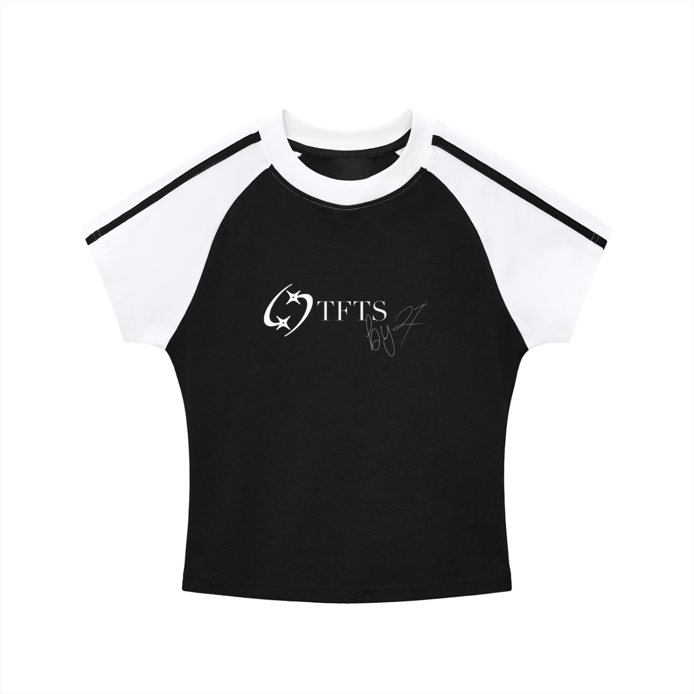 27' Contrast Slim fit T-Shirt (white print)