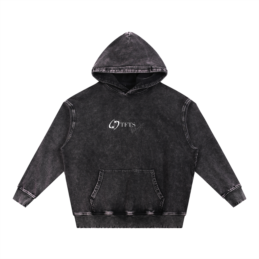 27' Snow Washed Hoodie (white print)