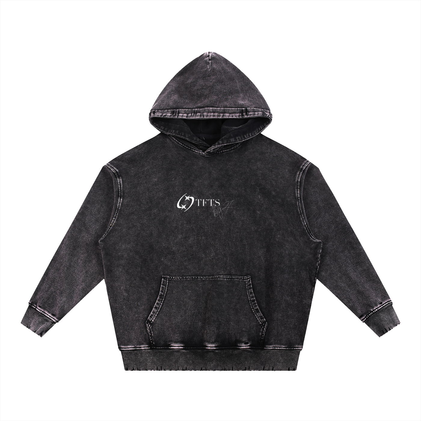 27' Snow Washed Hoodie (white print)