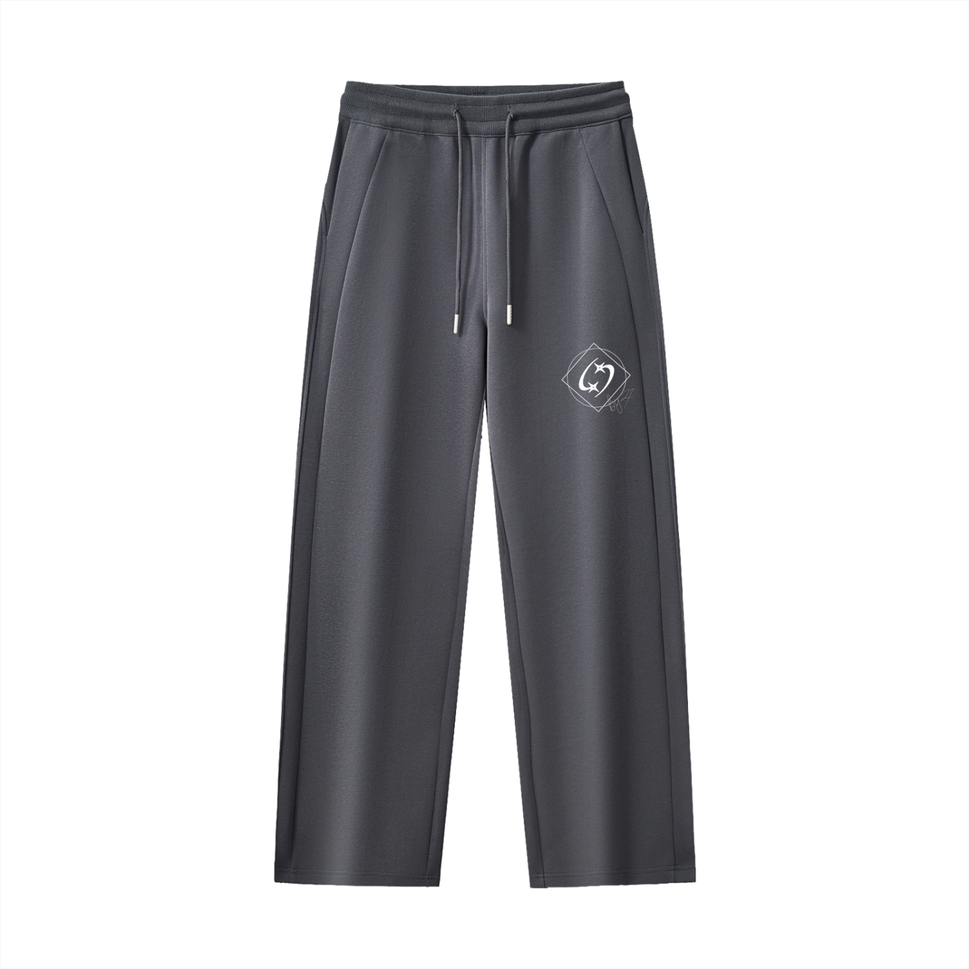 27' Essential Straight-Leg Sweatpants (white print)
